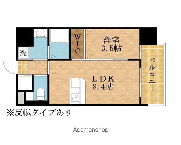 LUXE玉造南(1LDK/15階)の間取り写真