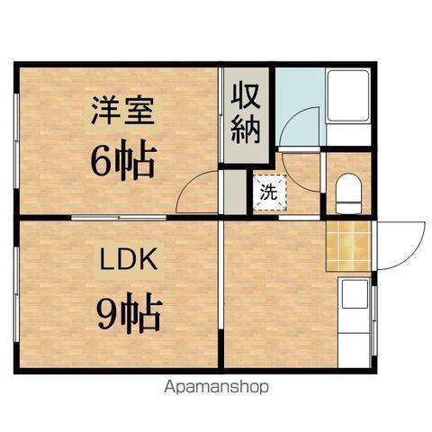 東荘(1LDK/1階)の間取り写真