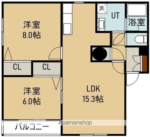 イーストコート(2LDK/1階)の間取り写真