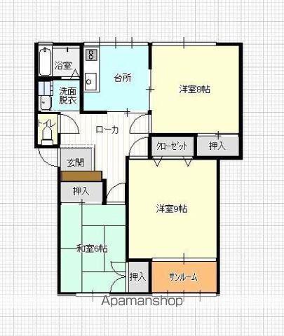 コーポグリーンビュー(3DK/1階)の間取り写真