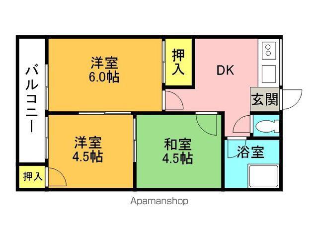 オリエントハイツ1(2LDK/2階)の間取り写真