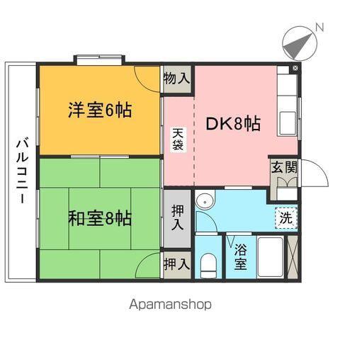 エクセル春日(2DK/1階)の間取り写真