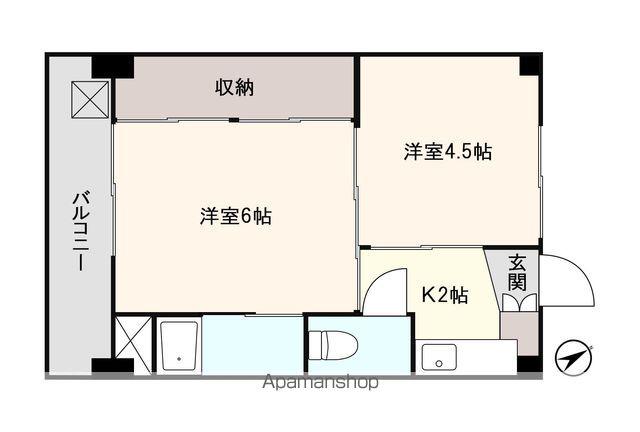アシスト足利マンションⅡ(2K/2階)の間取り写真