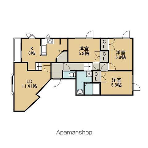 アピアーノB(3LDK/2階)の間取り写真