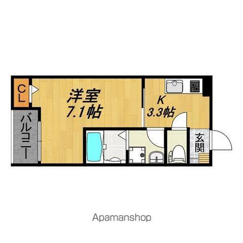 LECOCON 北名古屋Ⅱ(1K/1階)の間取り写真