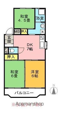 ダイヤマンション(3DK/3階)の間取り写真