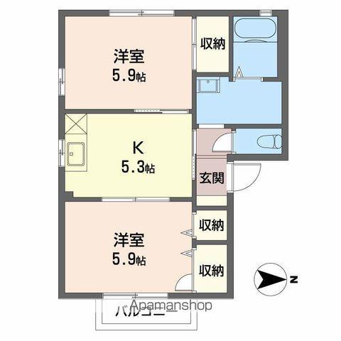 フォーレスウィングD(2K/2階)の間取り写真