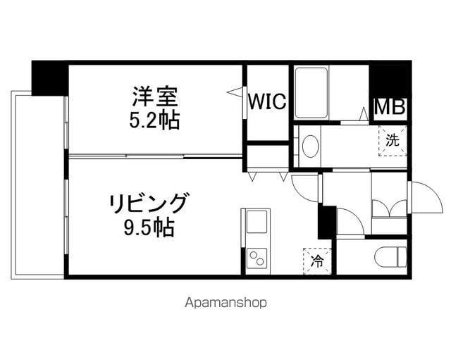 CHAINON薬園(1LDK/8階)の間取り写真