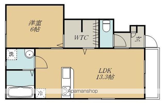 JOYFUL国見ケ丘(1LDK/1階)の間取り写真