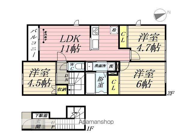 ガーデンパーク(3LDK/2階)の間取り写真