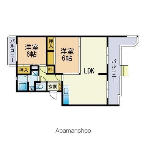 コーポジュジュ(2LDK/1階)の間取り写真