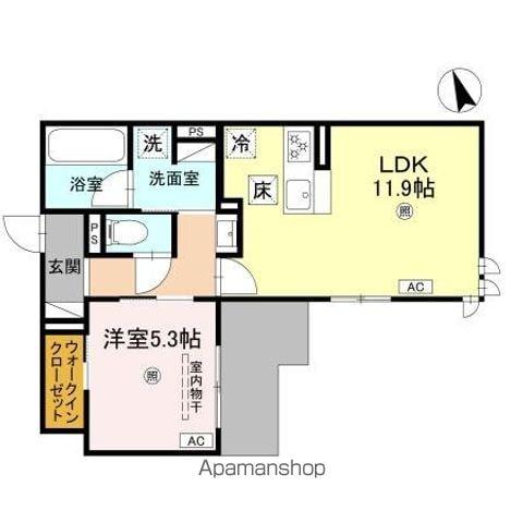 トリシア千躰(1LDK/1階)の間取り写真