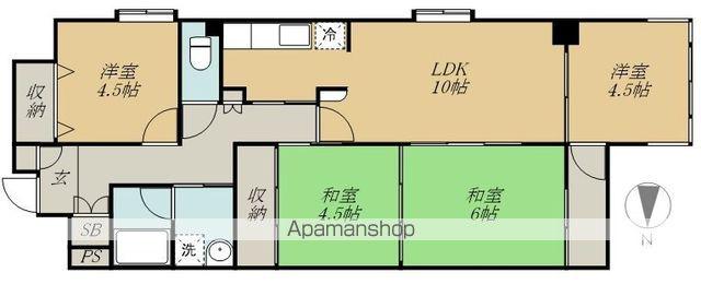 ロイヤルヒルズ東仙台(4LDK/5階)の間取り写真