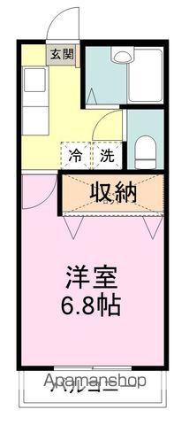 プレーンハイツ宮町(1K/1階)の間取り写真