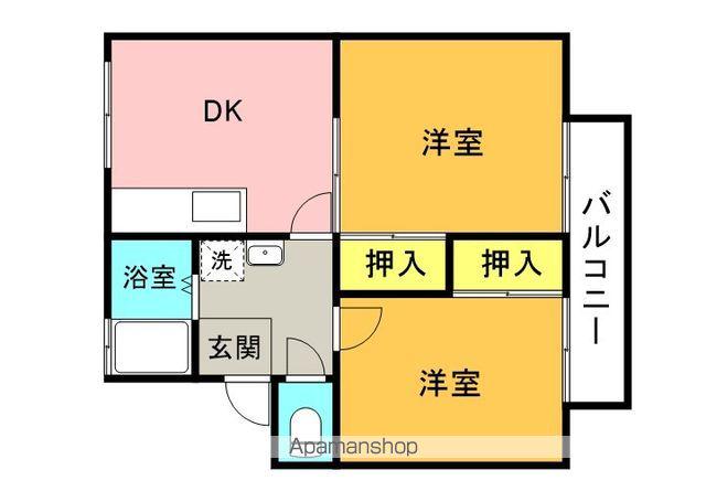 メゾニティ丸亀(2DK/2階)の間取り写真