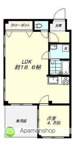 フローレンス新松戸(1LDK/1階)の間取り写真
