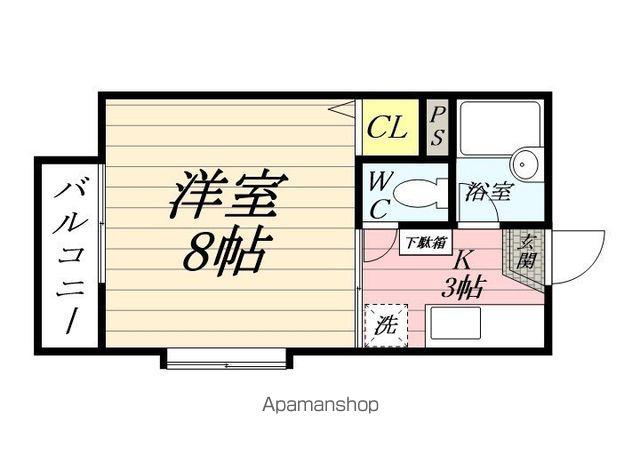 ジュネスⅡ(1K/1階)の間取り写真