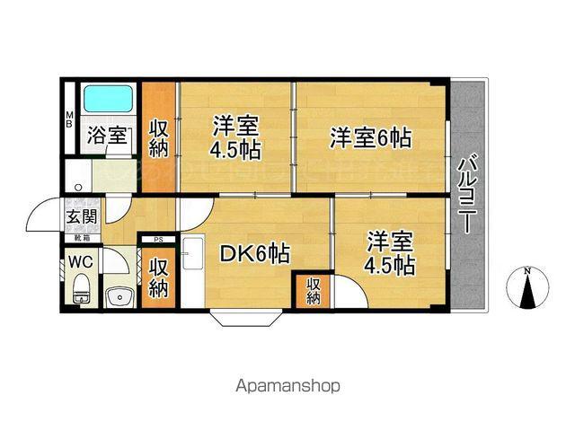 セイホーハイツ筑紫(3DK/4階)の間取り写真