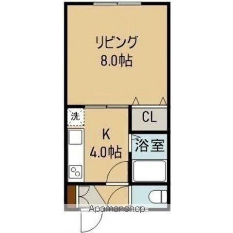 クリア北浜(1K/1階)の間取り写真