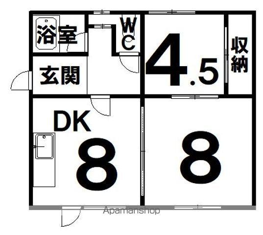 藤原マンションⅠ(2DK/1階)の間取り写真
