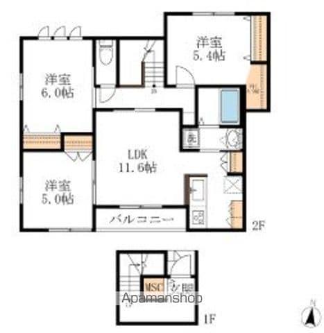 メゾン・ド・フレア(3LDK/2階)の間取り写真