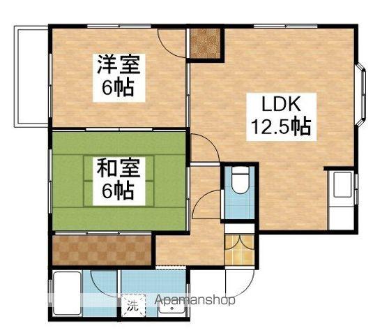 ハイツレグルス(2LDK/1階)の間取り写真