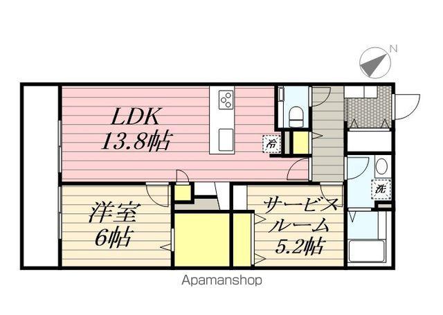 ルージェ・パウ(1SLDK/1階)の間取り写真