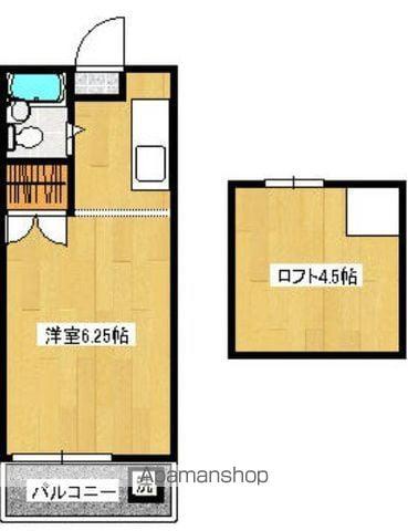 グリーンハイム(1K/2階)の間取り写真