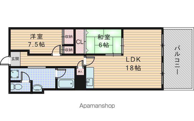 第一岸田マンション(2LDK/1階)の間取り写真