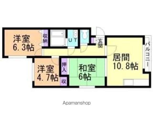 大谷マンション1(3LDK/2階)の間取り写真