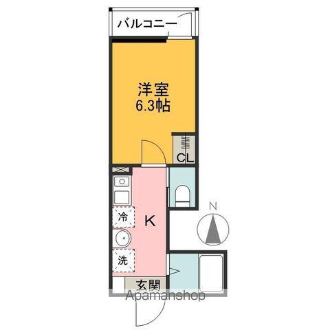 MELLAS入間市Ⅳ(1K/1階)の間取り写真