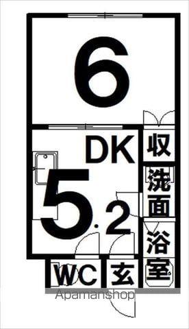 コートチェルシー(1DK/2階)の間取り写真