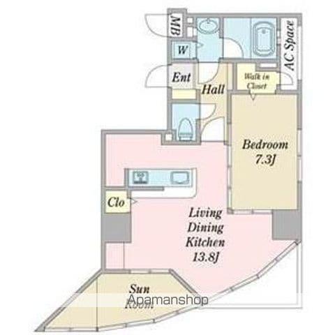 プロシード金山Ⅱ(1LDK/3階)の間取り写真