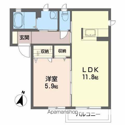 メロディハイム本宮(1LDK/2階)の間取り写真