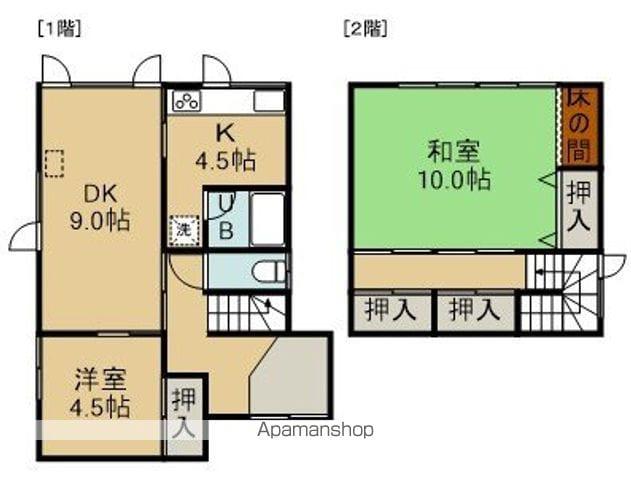 函館本線 五稜郭駅 徒歩25分 2階建 築54年(2LDK)の間取り写真