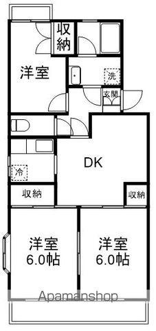 フェルムグレース(3DK/1階)の間取り写真
