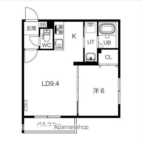 栄通10丁目MS(1LDK/4階)の間取り写真