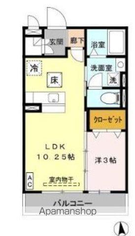 フェリスタ宮沢(1LDK/1階)の間取り写真