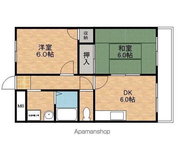 メゾンJIN(2DK/3階)の間取り写真