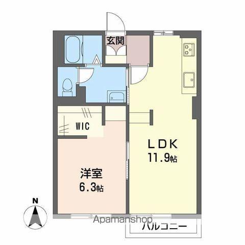 フレグランスホープフル(1LDK/1階)の間取り写真