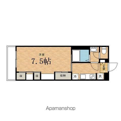 リブリ・パークリビング暁(1K/1階)の間取り写真