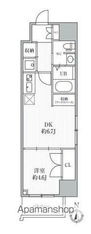 CAVANAPLUSYOTSUYA(1DK/13階)の間取り写真