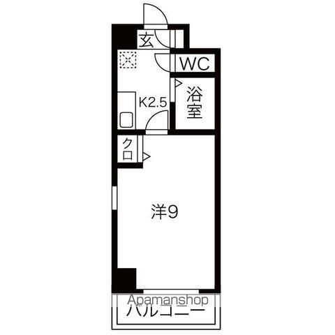 ファミール今池(1K/4階)の間取り写真