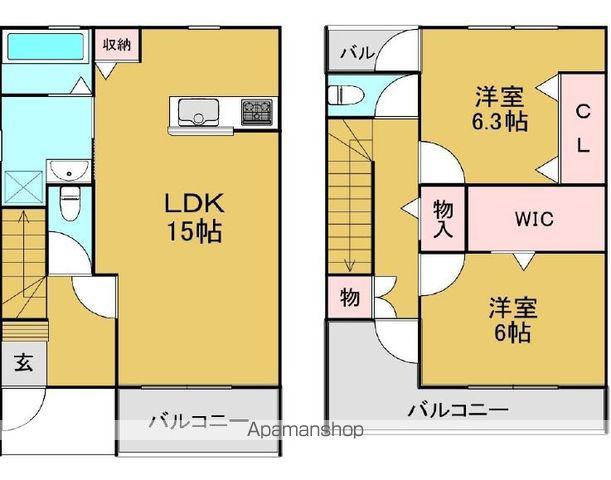 ＯＡ　ＦＬＡＴ　西庄ＥＡＳＴ　Ⅰ(2LDK)の間取り写真