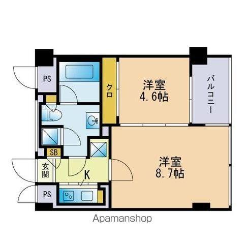 THE APARTMENT(1LDK/6階)の間取り写真
