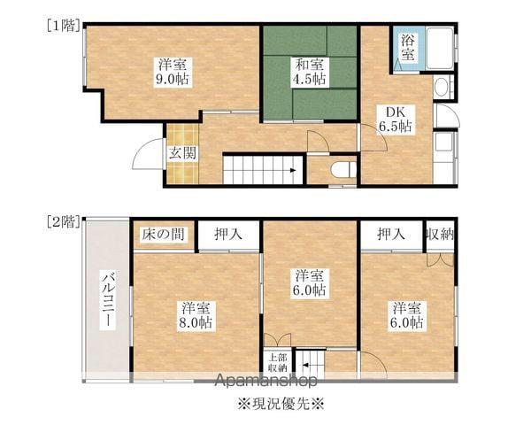 阪和線 東岸和田駅 徒歩16分 2階建 築55年(5DK)の間取り写真