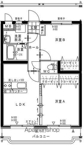 シエースタ・ひなたⅠ(2LDK/3階)の間取り写真