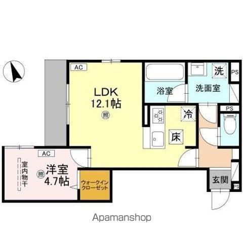 トリシア千躰(1LDK/1階)の間取り写真