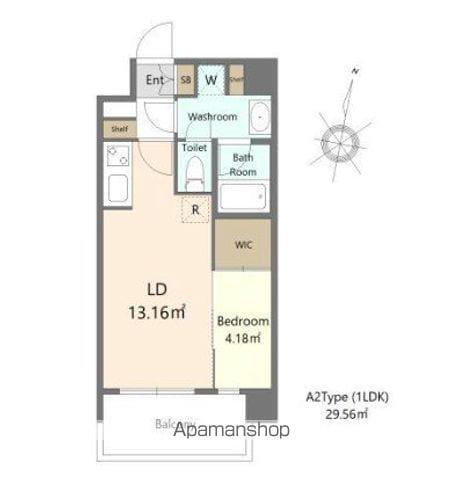 ALIVIS六本松(1LDK/4階)の間取り写真