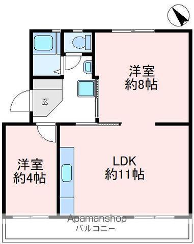 狭山台団地2街区20号棟(2LDK/5階)の間取り写真